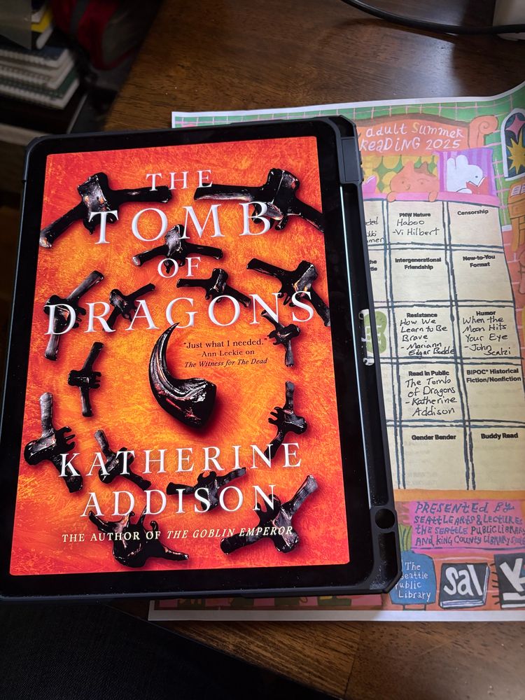 Book Bingo Card and ebook cover of The Tomb of Dragons
