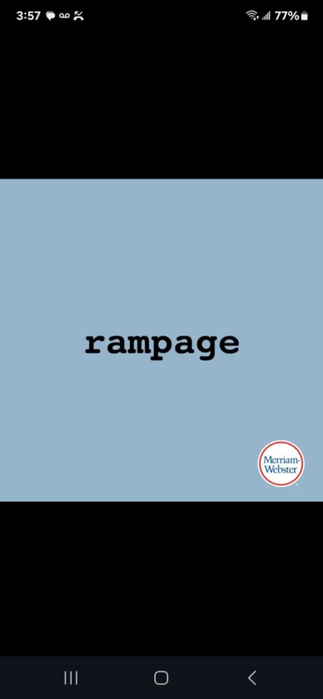 Screen shot that says rampage.