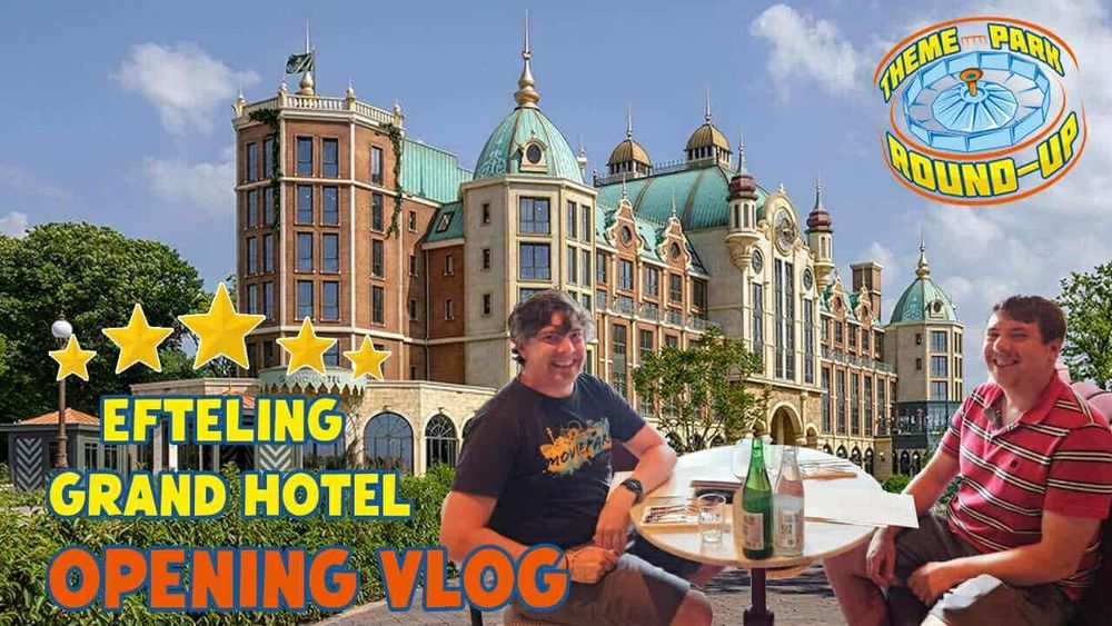 grand hotel with Peter and Charles on a table