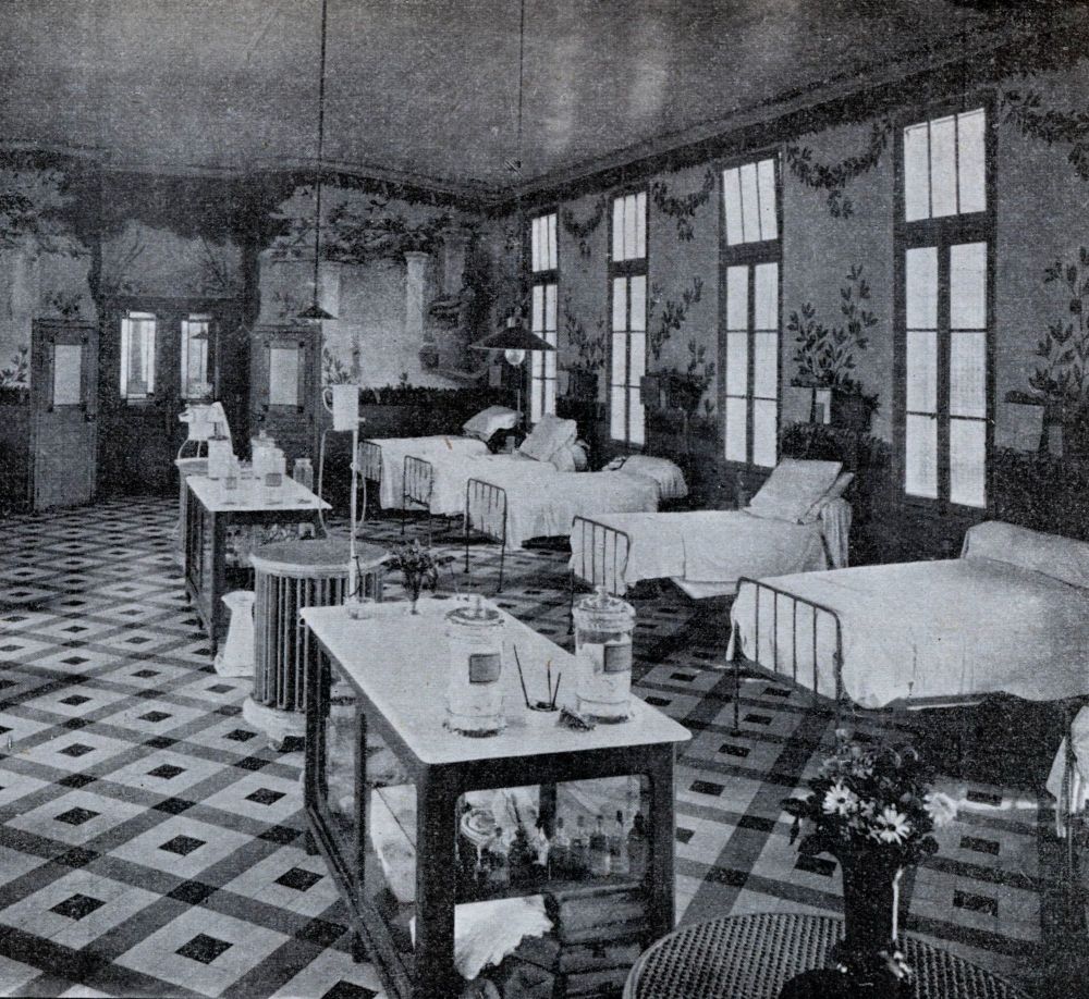 Hôpital Broca, Service de gynécologie du Pr S. Pozzi, la salle Huguier, vers 1900 (université de Toronto, 2008). (Archives AP-HP, C/660/3/174).