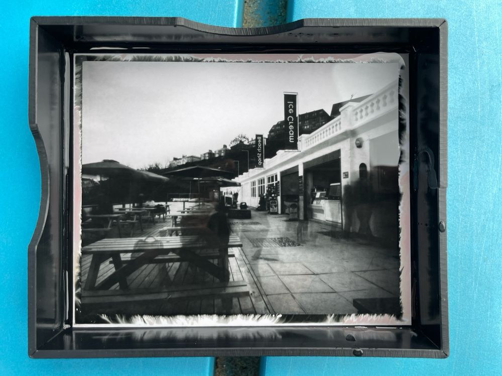 A Pinsta pinhole photograph of the Porthminster Beach Cafe, St Ives, Cornwall. 