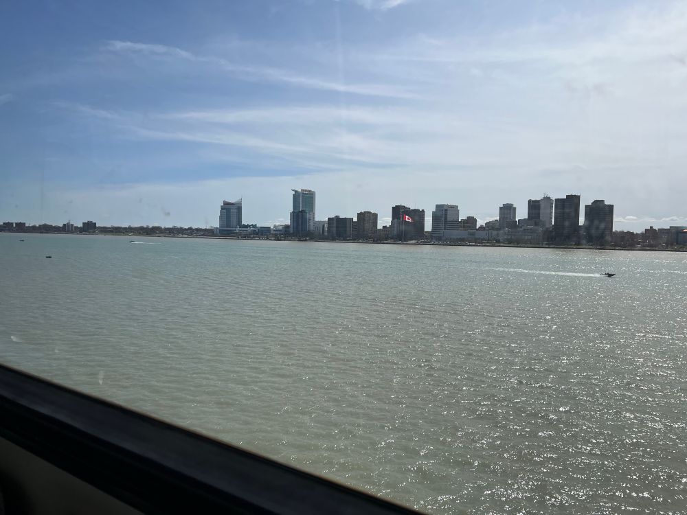 Detroit River and Windsor.