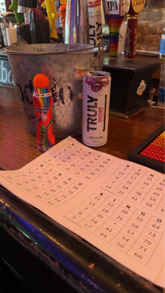 A bingo board and bucket of Trulies