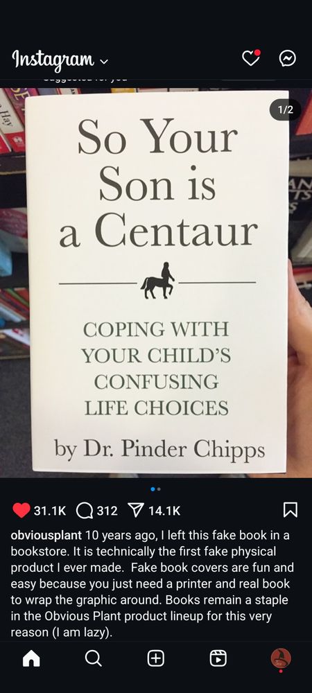 Fake book titled "So Your Son is a Centaur"