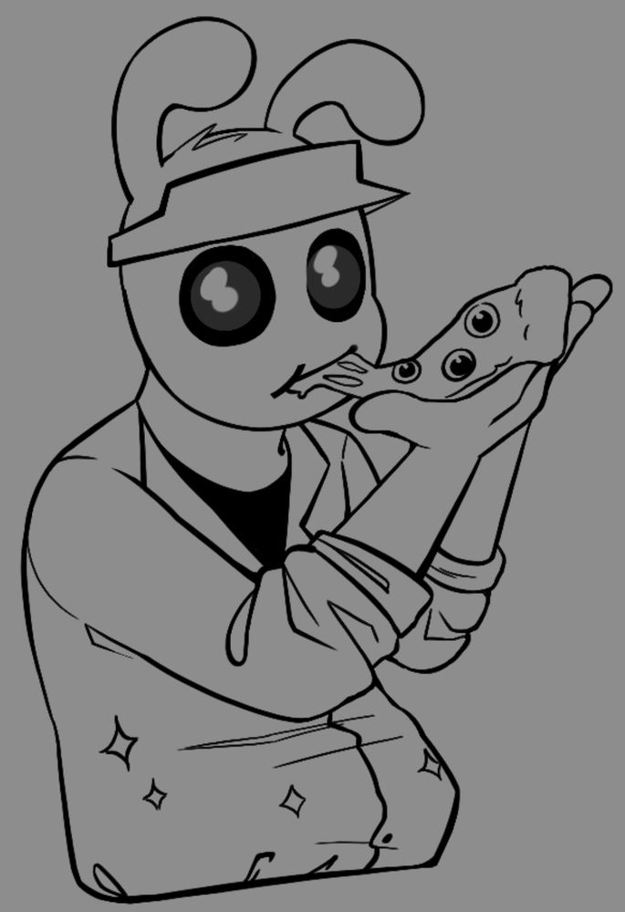 upcoming alien elliot skin more humanized and eating a pizza, theres a glow in his eyes as if you took a picture of your cat with the flash on