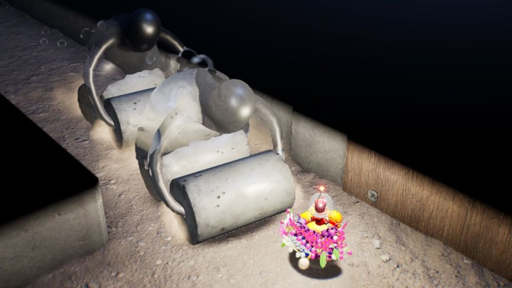 Two water wraiths traveling down a corridor to crush the player (pikmin 4)
