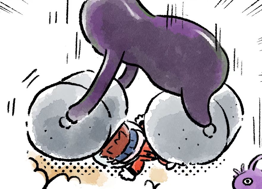 Water wraith crushing dingo, image from the pikmin comics