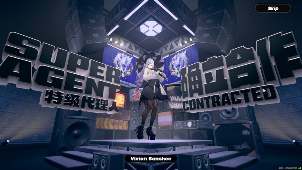 Screenshot of Vivian Banshee from Zenless Zone Zero.