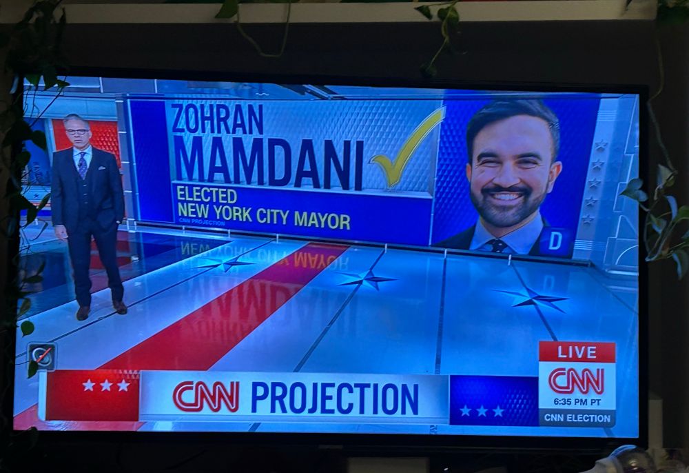CNN projects Mamdani win at like 9:36 pm 