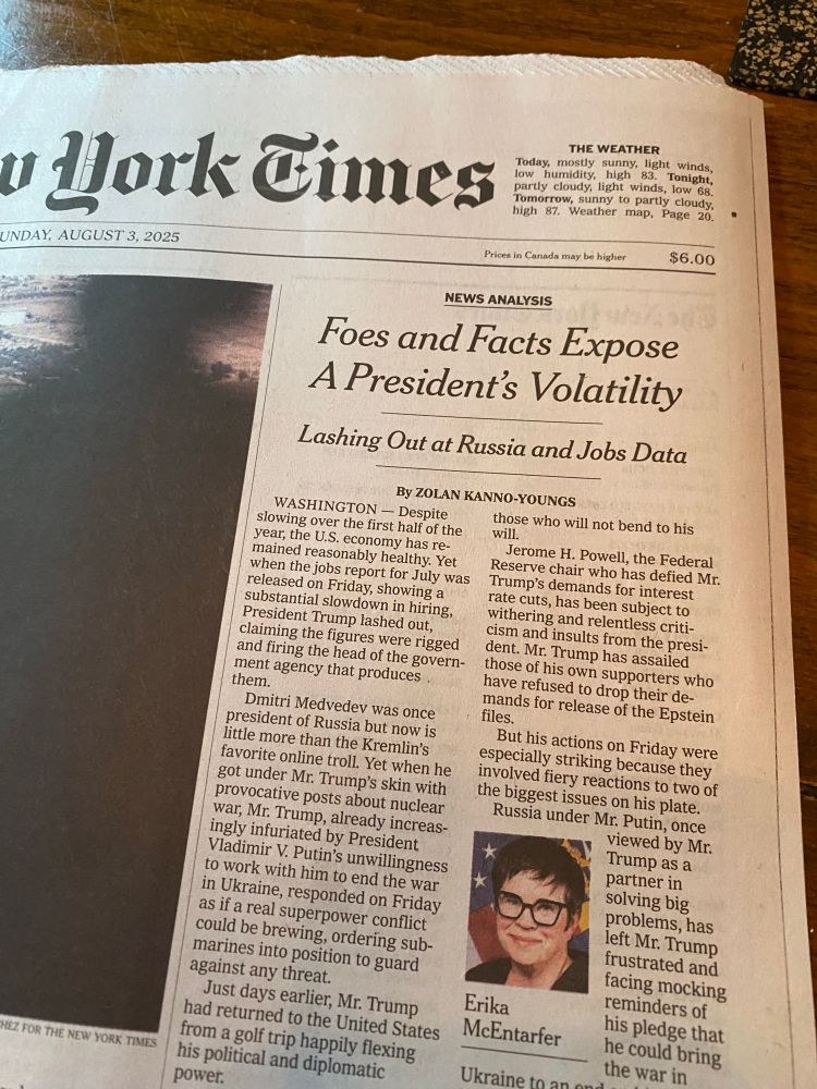NYTimes front page with subdued headline 