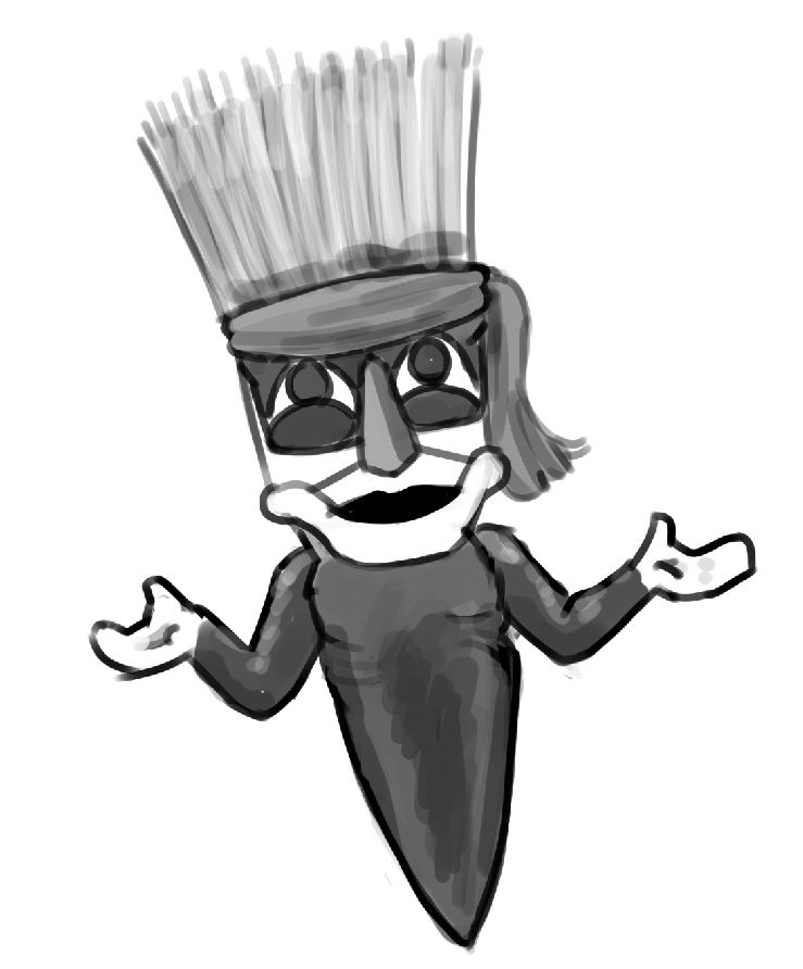 my drawing of binney brush from that one christian tv show