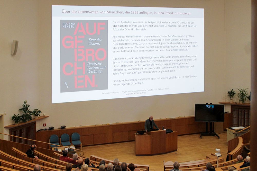 Vortrag von Robert Hensel über den Matrikeljahrgang 1969 Physik am 25. Oktober 2025 an der FSU Jena · © GNT Publishing GmbH, Berlin, Germany