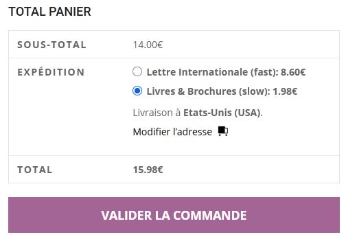 The cheap (but really slow) Livres et brochures option.