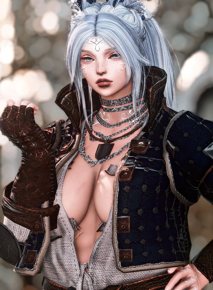 Screenshot of My WOL Lumita in a revealing version of the hraesvelgr jacket.