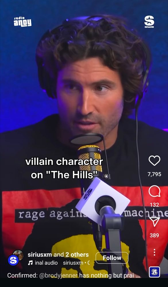 Millionaire nepo baby wearing a Rage Against The Machine tshirt while discussing MTV's The Hills