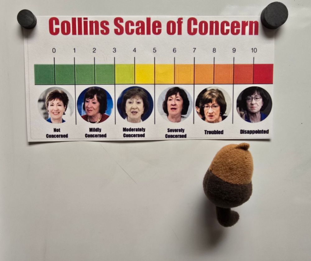The Collins scale of concern. A 1-10 ranking of different emotions correlated to pictures of Susan Collins face. 