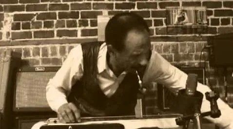 Freddy Roulette at his lap steel guitar.