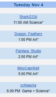 Tuesday Save the Vaquita Week schedule!
SharkG33k, Dragon_Feathers, Paintera_Studio, MissCapriKell, and Schlaacka!