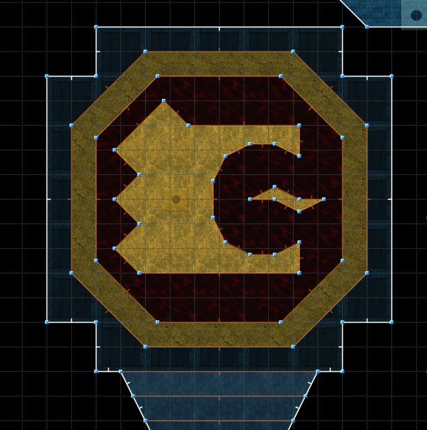 Logo of Tervaleijona licorice candy box. Top down screenshot view from Doom Builder.