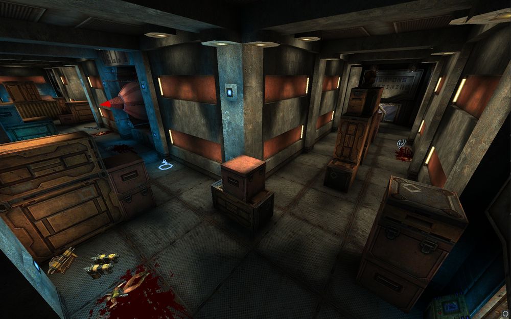 Inside the map screenshot. Final main area of the map. Displaying some corridors connecting to various locations. Filled with good old classic crates.