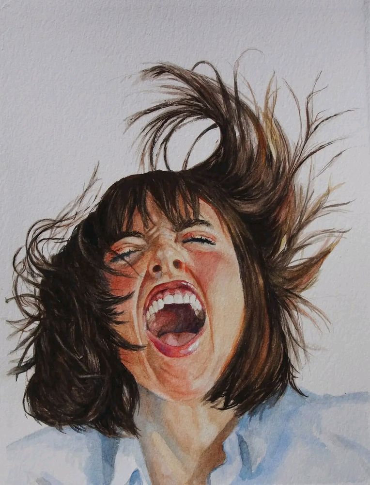 “Enough Already!” by Gwen Manfrin. Because honestly, who among us hasn’t wanted to throw our hands up and declare we’ve officially reached our limit? This painting captures that universal moment when life hands you one too many lemons and you’re fresh out of sugar.

Gwen’s brilliant at capturing those unconscious body language moments we all recognize – you know, like when someone’s explaining cryptocurrency for the third time and your soul starts leaving your body. Her figures exist outside of time and place, letting their poses do all the talking (and boy, do they have things to say).

This California artist has been perfecting the art of visual storytelling since graduating from UCLA in 1977 (yes, that makes her cooler than all of us). Her work graces collections from SunMicrosystems to Nordstrom – proving that good art travels everywhere, even to places where people argue about operating systems and debate whether beige is a color.
