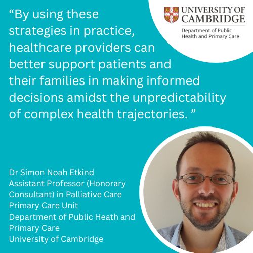 Dr Simon Noah Etkind said, "By using these strategies in practice, healthcare providers can better support patients and their families in making informed decisions amidst the unpredictability of complex health trajectories".
