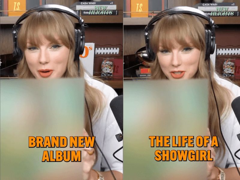 Taylor Swift presentando TS12 su doceavo albúm