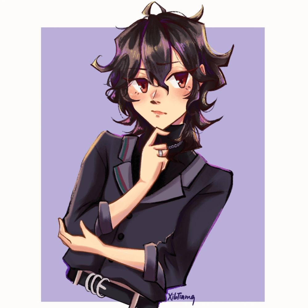 Sakuma Rei Ensemble Stars doing a thinking pose