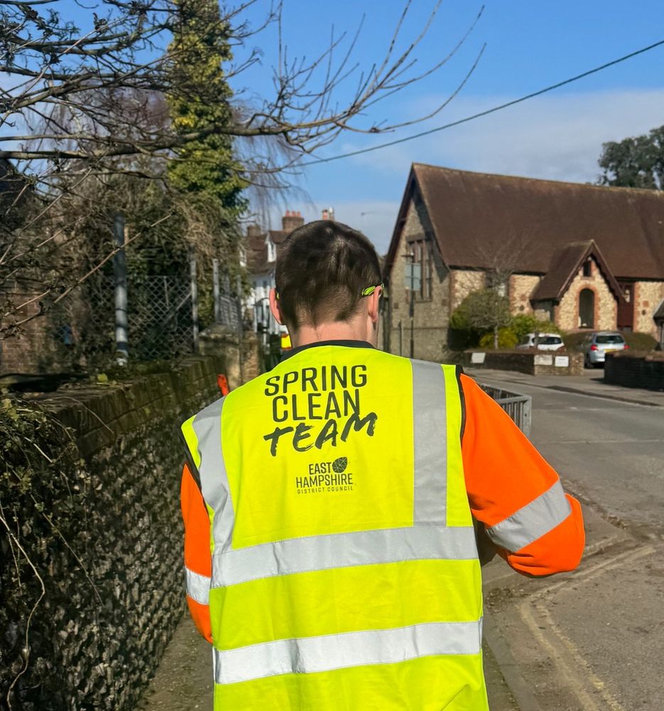 Man with spring clean team tabard on