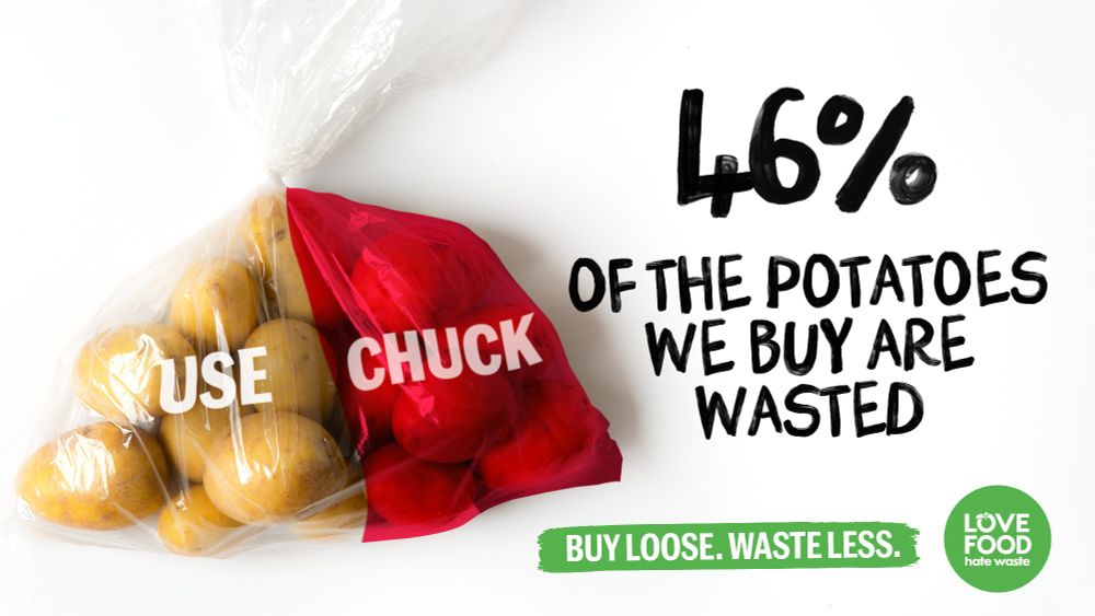 46% of the potatoes we buy are wasted. Buy loose. Waste less
