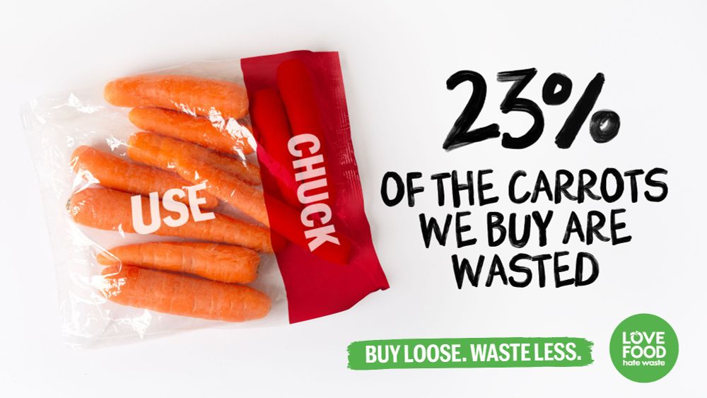 23% of the carrots we buy are wasted. Buy loose. Waste less.