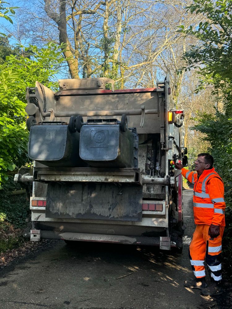 Smaller bin lorry emptying recycling