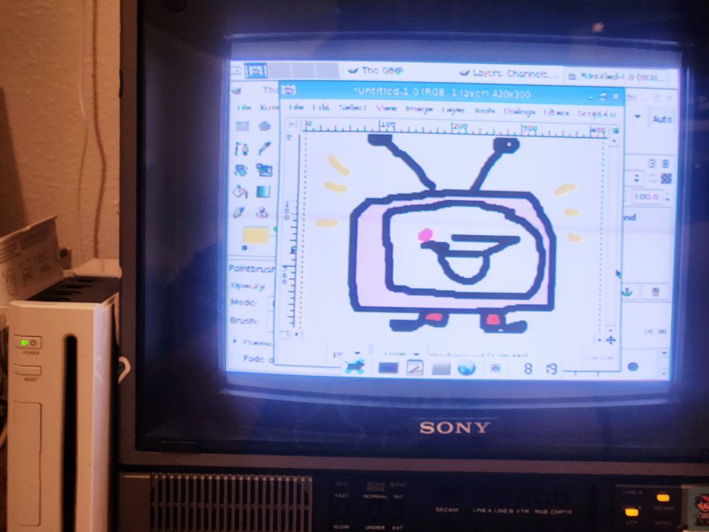 silly tennlet drawing on gimp