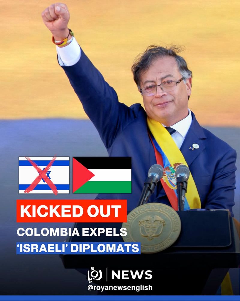 Colombian President Gustavo Petro on Wednesday expelled all remaining ‘Israeli’ diplomats in the country over ‘Israel's’ interception of a Gaza-bound aid flotilla and reported detention of two Colombian activists.
