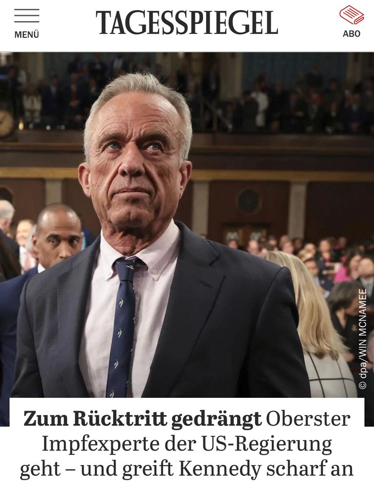 TAGESSPIEGEL

dpa/WIN MCNAMEE

Zum Rücktritt gedrängt Oberster Impfexperte der US-Regierung geht - und greift Kennedy scharf