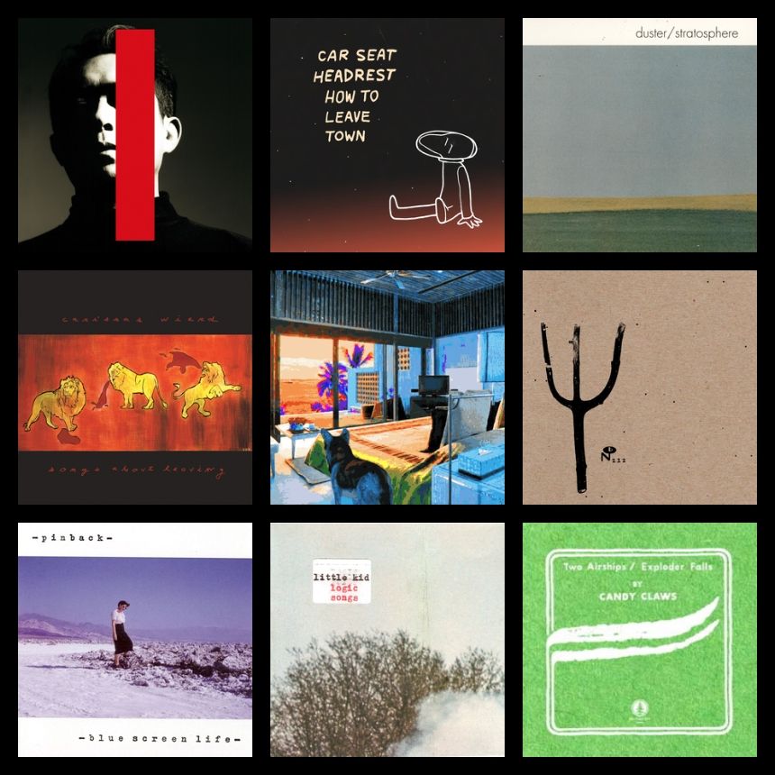 TECHNIQUE OF RELIEF
HOW TO LEAVE TOWN
STRATOSPHERE 
SONGS ABOUT LEAVING
SHADOWDOG
GIVING BIRTH TO THUNDER
BLUE SCREEN LIFE
LOGIC SONGS
TWO AIRSHIPS / EXPLODER FALLS