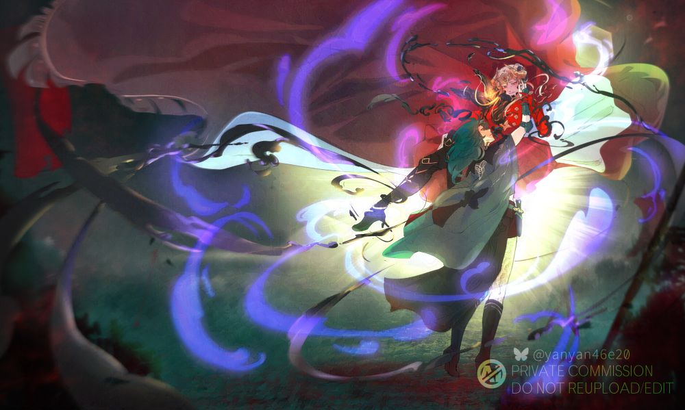 Edelgard, mid-Hegemon transformation, smiling sadly as F! Byleth reaches up and caresses her cheek. They're in the aftermath of an intense battle with a light shining behind them.