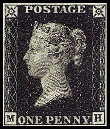 The first ever postage stamp.
