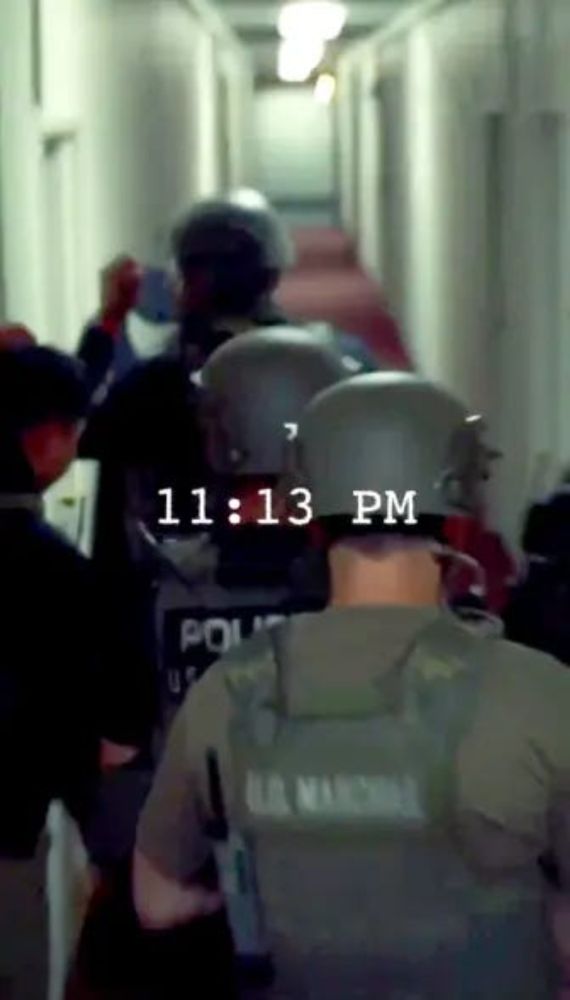 Heroic arrest of sandwich hurler was so successful, they did it again - in riot gear