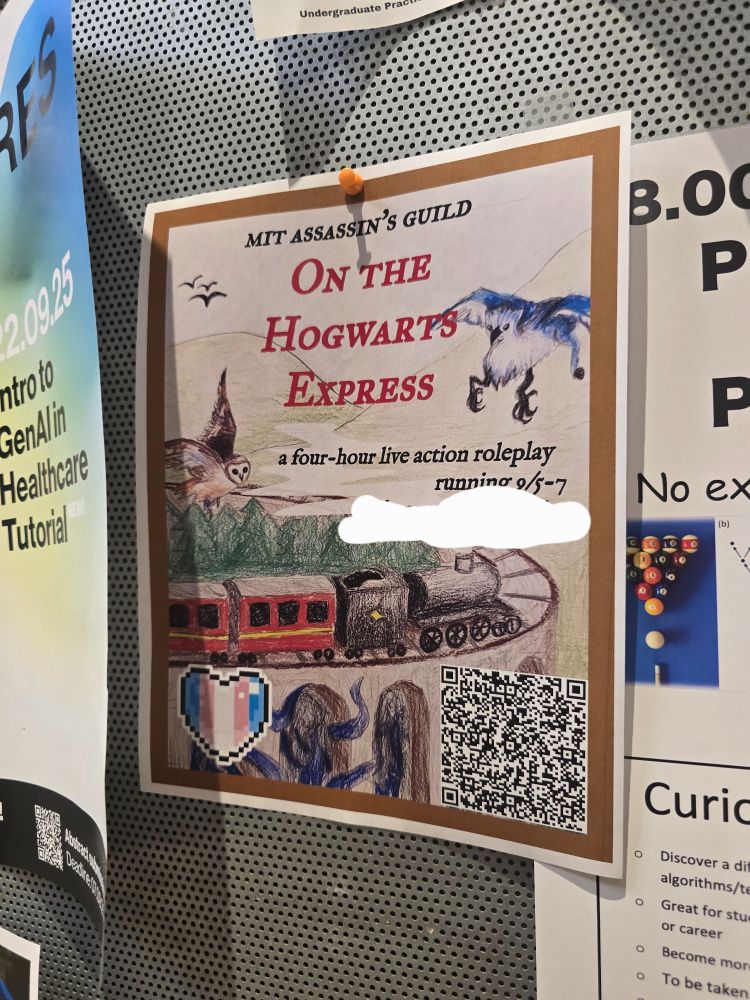 Mit on hogwarts express four-hour live action roleplay- with trans flag in corner