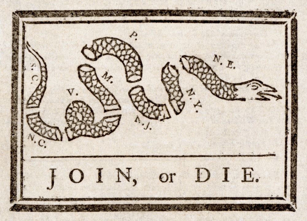 Join or die banner