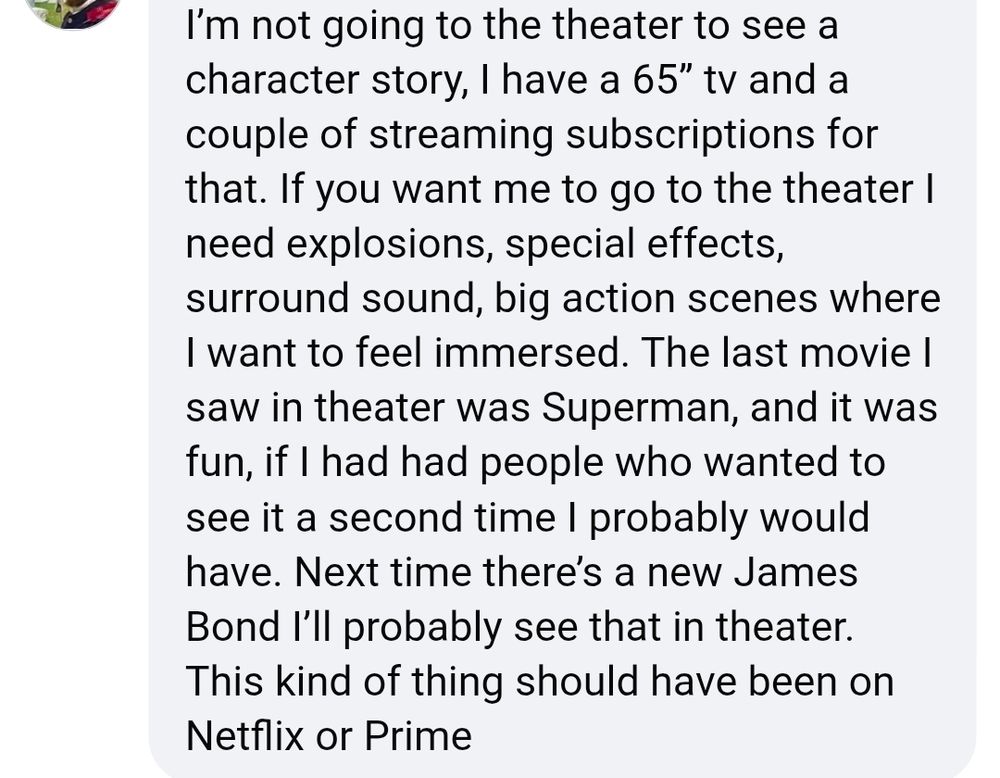 Guy who won't go to the theater unless there are explosions