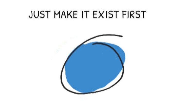 Just make it exist first blue shape with messy line around it