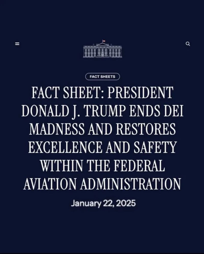 FACT SHEET: PRESIDENT
DONALD J. TRUMP ENDS DEI MADNESS AND RESTORES EXCELLENCE AND SAFETY
WITHIN THE FEDERAL AVIATION ADMINISTRATION
January 22, 2025