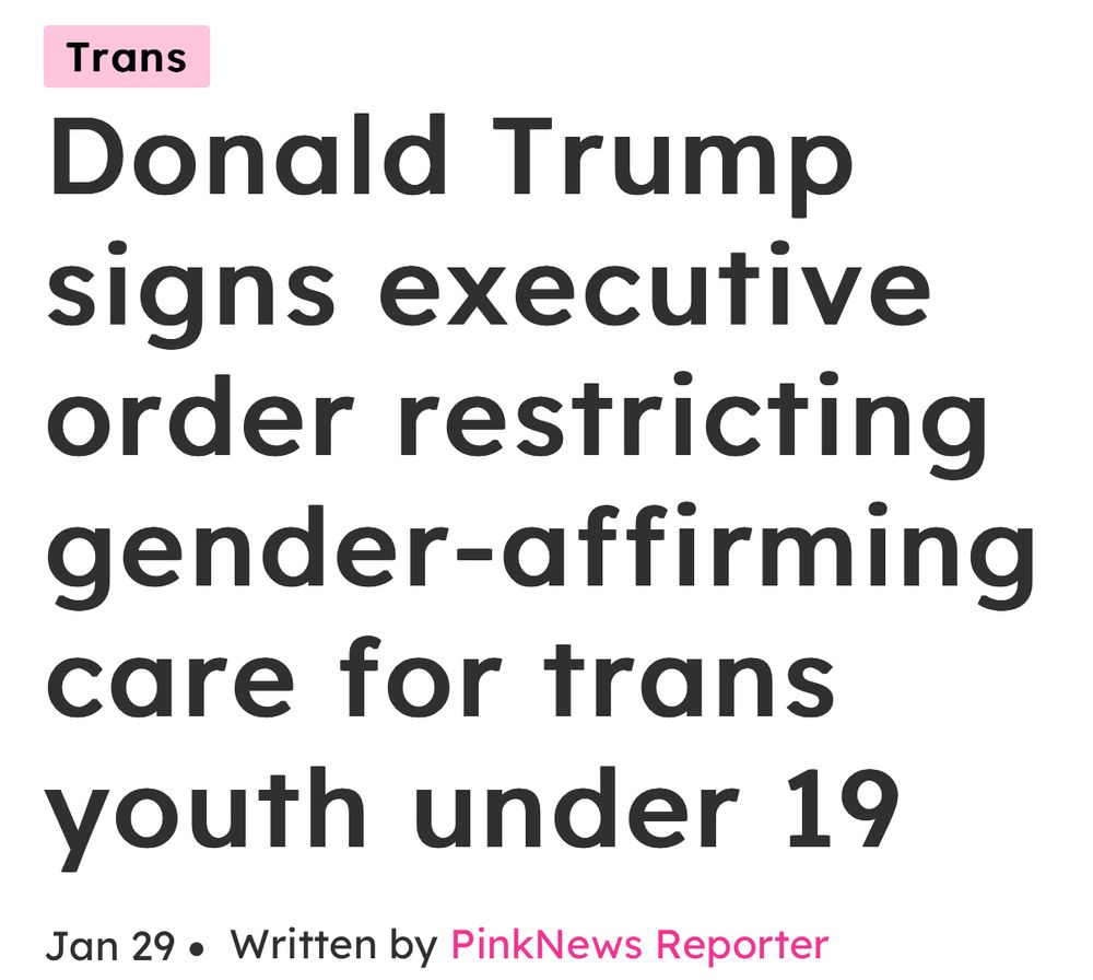 Donald Trump signs executive order restricting gender-affirming care for trans youth under 19