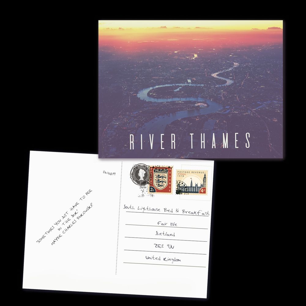 the front and the back of a postcard