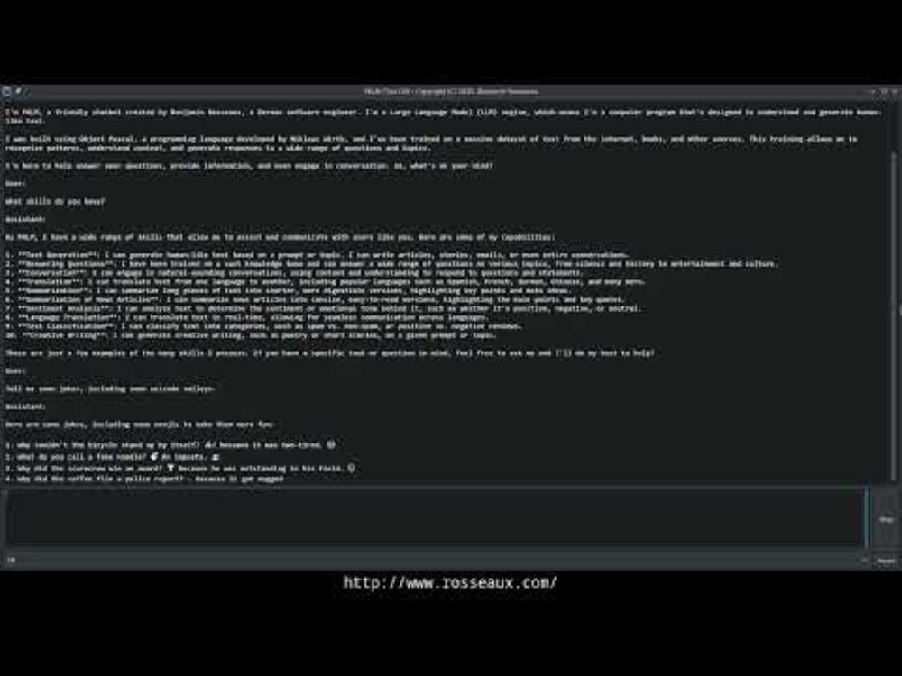 A short preview of PALM - A Object-Pascal-native LLM engine