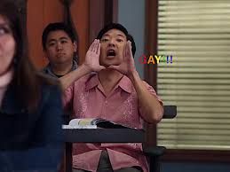 ken jeong in community as senior chang going "heh. gayyyyy!"