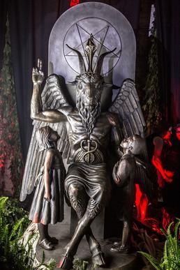 The Satanic Temple's "Baphomet" statue during its unveiling in Detroit in July of 2015 (photo taken by Matt Anderson).  #UnveilingDay #Acceptance #ReligiousEquality #Baphomet #Tolerance #CelebrateDiversity #Kindness #ReligiousFreedom The Satanic TempleCriticism of religion