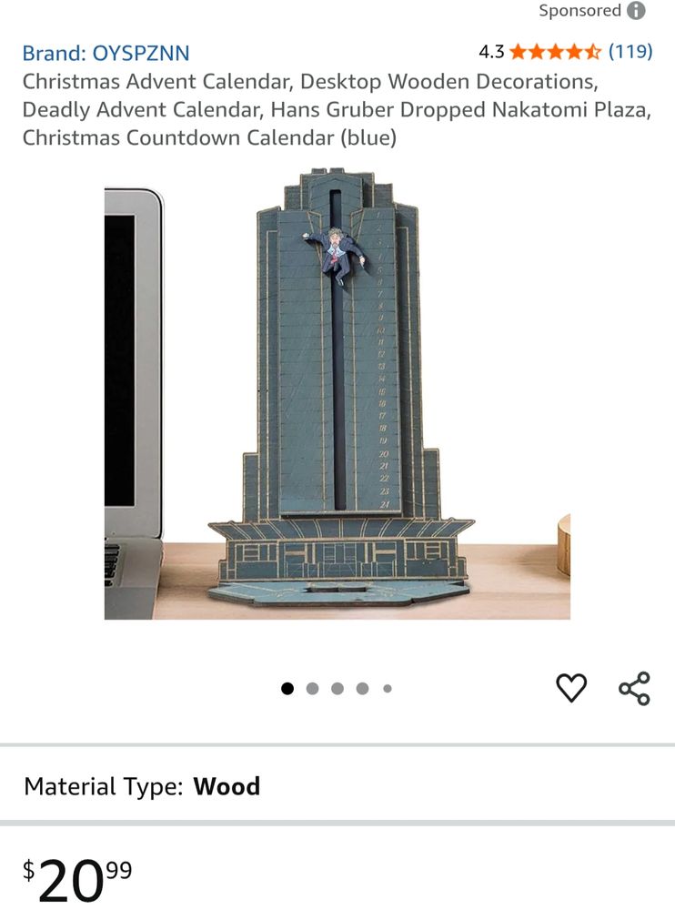 Hans Gruber Advent Calendar. 